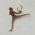pingente fitness esportes artes marciais ju-jitsu feminino 34X30mm 01 pea dourado